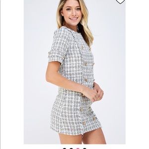 NWT DO+BE Heavy Tweed double breasted top